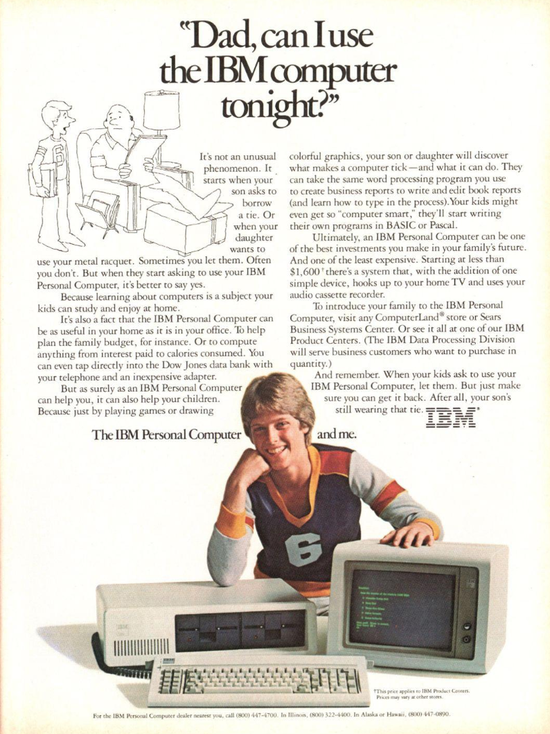 ▲1982年的IBM PC廣告