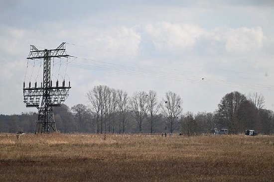 3月5日，位於德國勃蘭登堡一座燒焦的高壓輸電塔